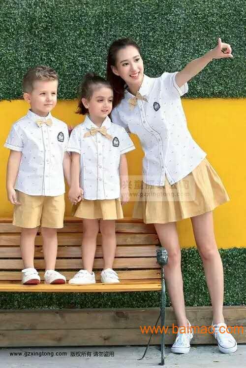 2017韩版新款夏季儿童套装幼儿园老师学生同款套装