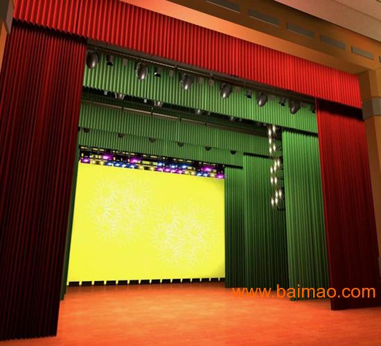 舞台幕布 舞台背景布 舞台围边围裙 遮光布 红绒布
