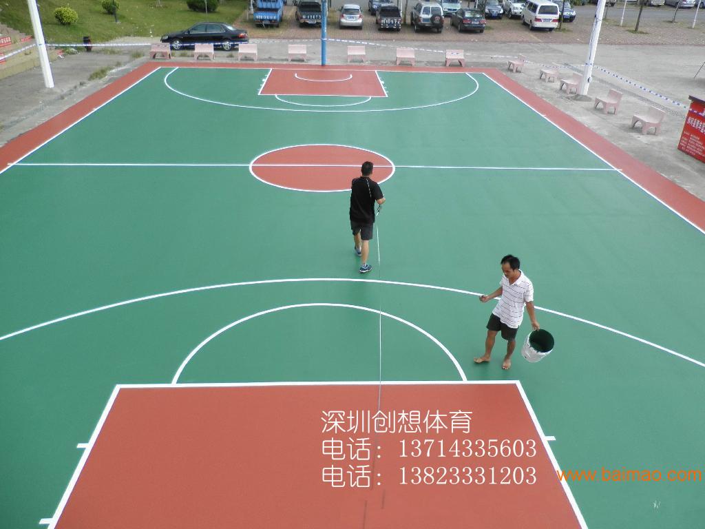 一个标准硅PU篮球场造价 篮球场塑胶地面做法
