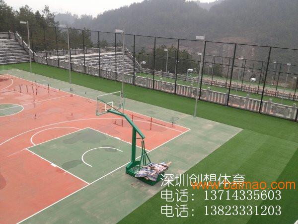 一个标准硅PU篮球场造价 篮球场塑胶地面做法