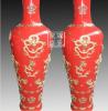 陶瓷供现代简约时尚陶瓷工艺品 中国红客厅落地大花瓶