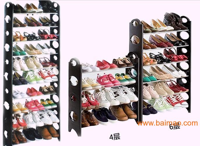 庆诺多功能简易鞋架塑料侧板宜家收纳组装鞋柜