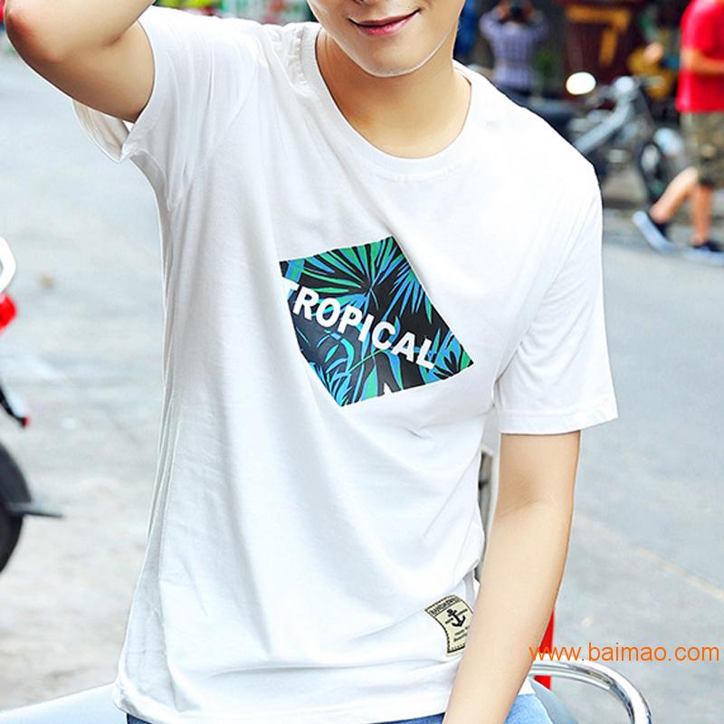 夏季新款男士短袖T恤韩版修身男装青少年学生半袖体恤