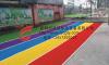 贺州室外彩虹人工草皮，贺州幼儿园假草