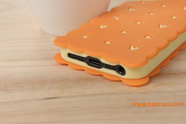 创意苹果配件4S苏打饼干硅胶套iPhone5**包围
