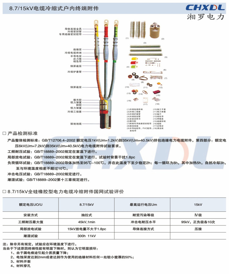 高压电缆10KV冷缩终端单芯户内NLS-10/1.