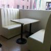 时尚条纹布艺休闲卡座沙发 咖啡色餐厅沙发 尺寸可定