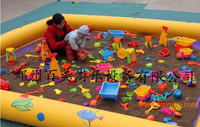 色彩丰富/各种形状儿童决明子充气沙池玩具/充气沙床