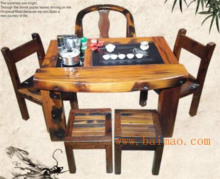 老船木实木家具茶桌椅子组合简约现代茶台功夫茶艺桌