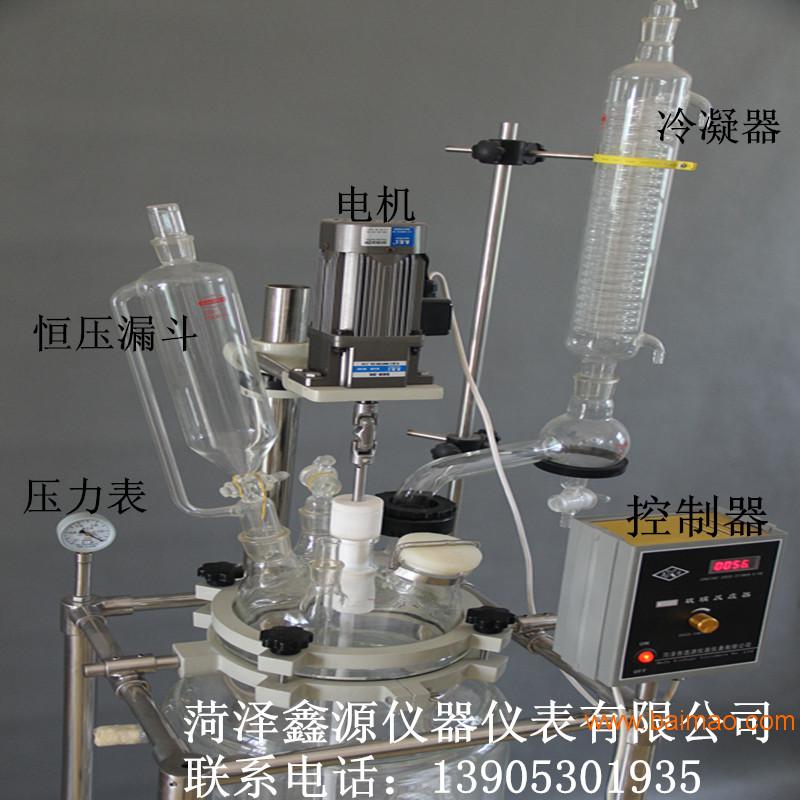 山东鑫源生产销售双层玻璃反应釜20L加热制冷组合