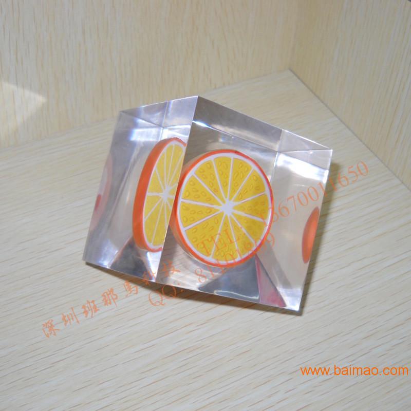 深圳工厂生产水晶胶内嵌水果模型方块透明POLY内埋