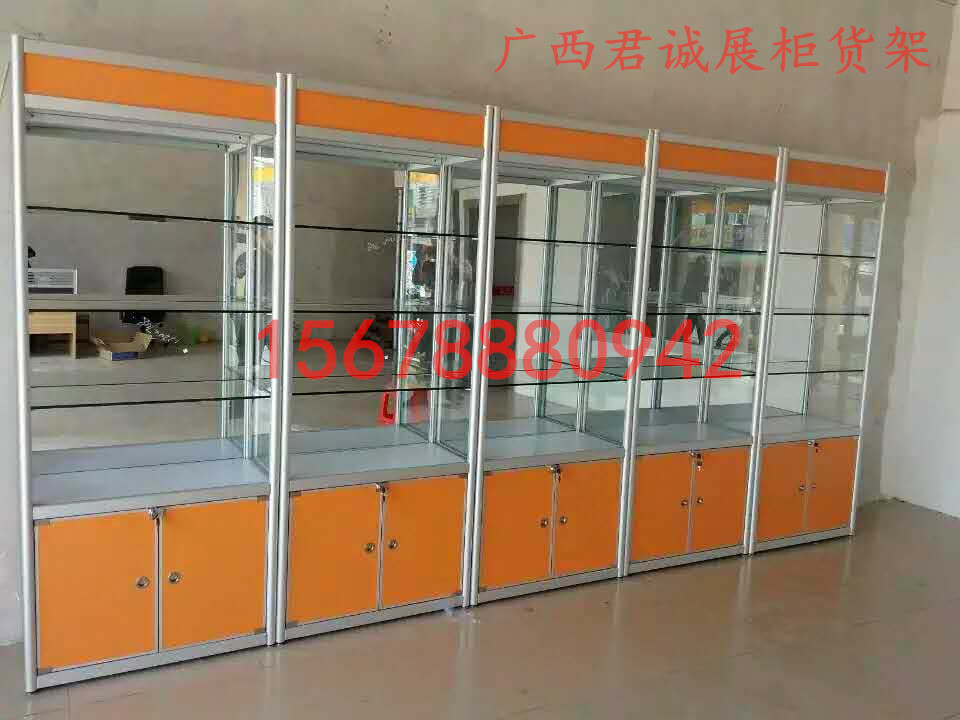 广西南宁生产批发各种钛合金货架**玻璃展柜仓储货架