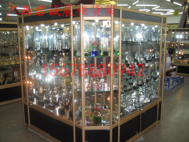 广西南宁生产批发各种钛合金货架**玻璃展柜仓储货架