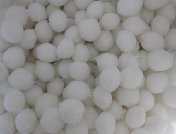 白色椭圆纤维球滤料水处理中装填高度BY纤维球滤料价