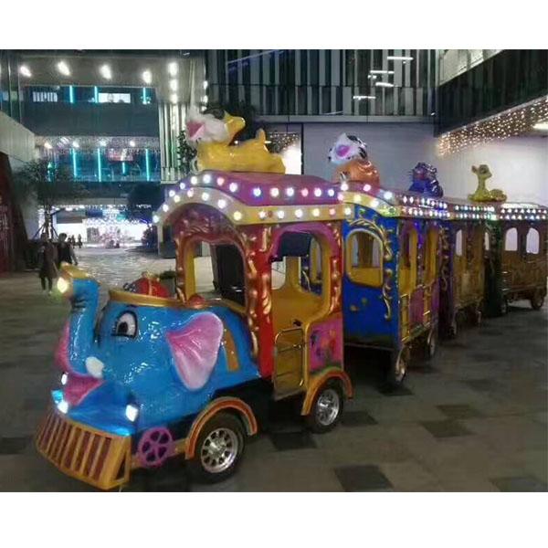 儿童游乐设备厂供应LED炫彩灯光大象无轨火车