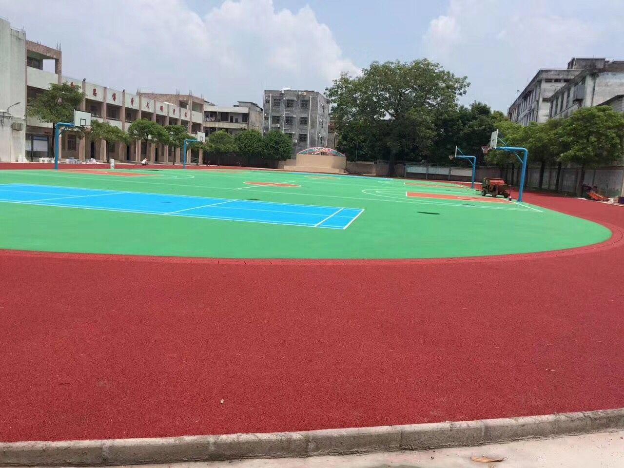 学校运动场塑胶跑道球场地面塑胶幼儿园操场地面材料