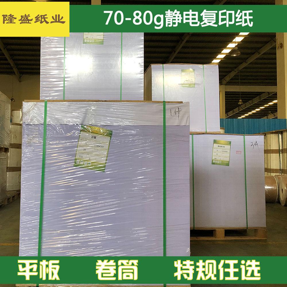 隆盛纸业 工厂直销静电复印纸 卷筒平板 70-80