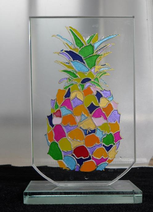 发布时间:2018/08/03 产品描述: 尚彩水晶玻璃微雕双面彩绘工艺品详细