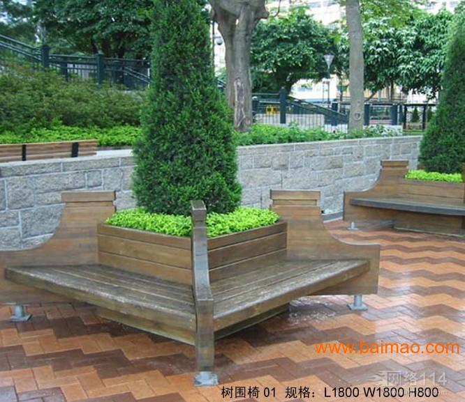 户外塑木树围椅椅凳公园景观休闲椅休息椅凳