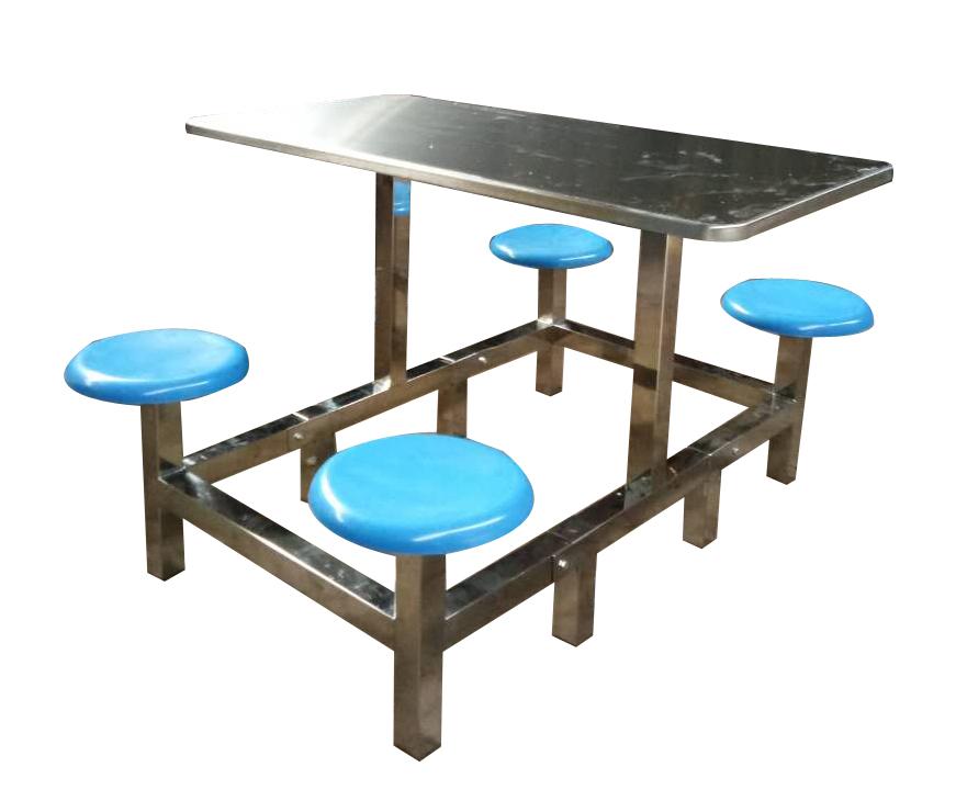 型号可定制不锈钢餐桌椅   可折叠连体餐桌椅