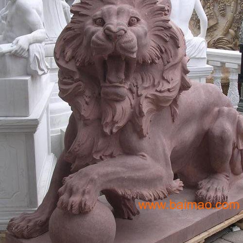 曲阳华冠石狮子生产汉白玉石狮子