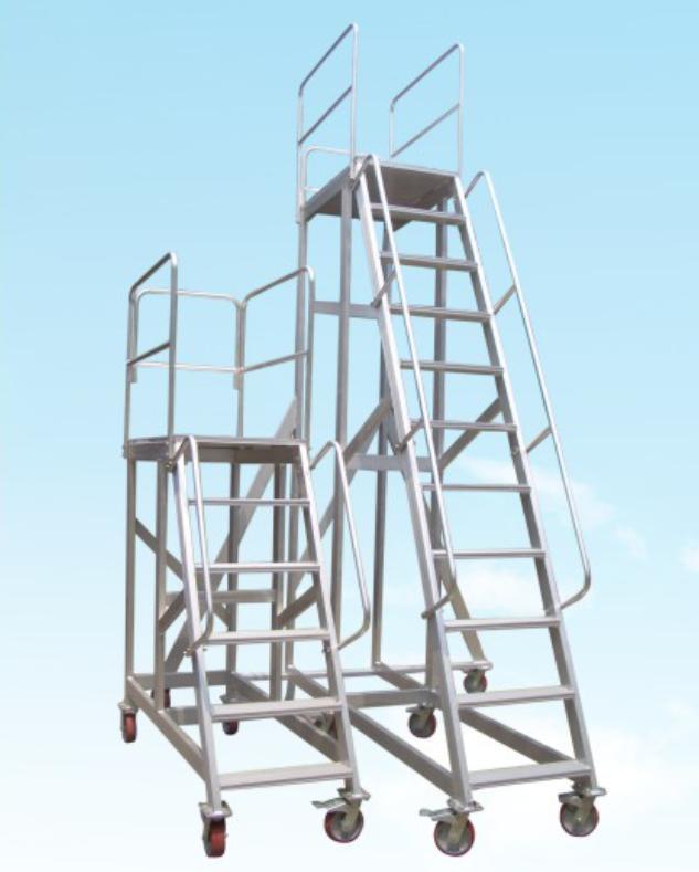 焊接铝合金踏步移动平台工业爬梯凳登高梯工作台踏台