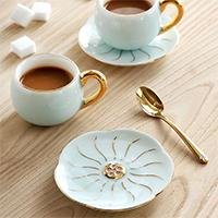 时尚陶瓷咖啡杯套装不锈钢金勺子 会议工艺礼品定制