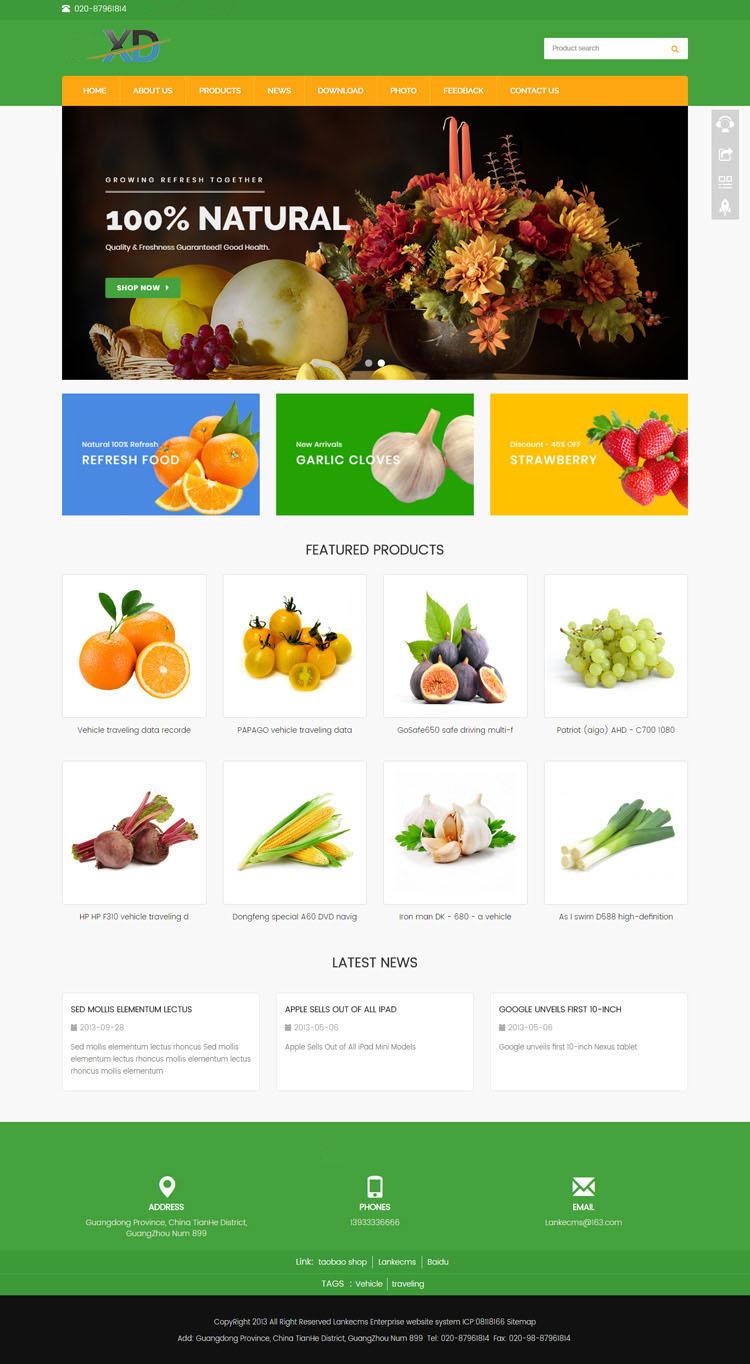 青岛企业网站建设 | 蔬菜水果种植公司企业网站制作