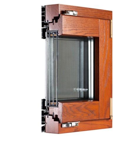 华兴节能门窗HA90R铝包木内开窗，隔热保温