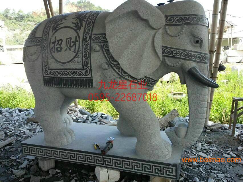 白色大象石雕  青色大象雕刻  金色大象雕塑厂家