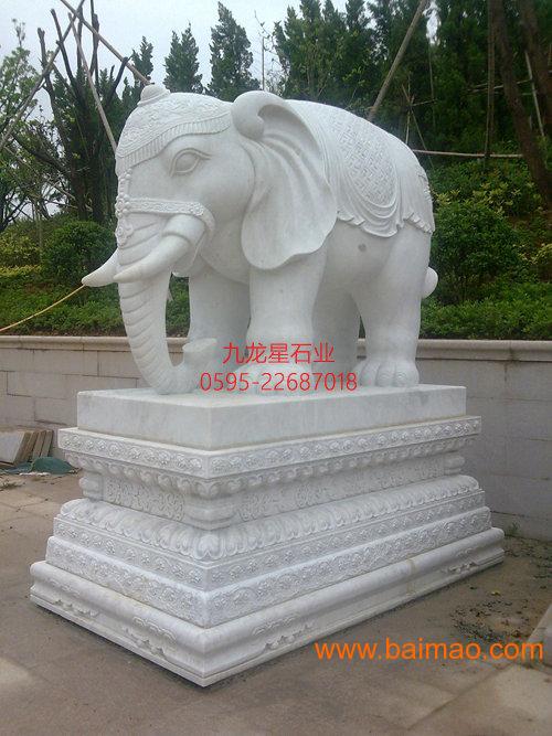 白色大象石雕  青色大象雕刻  金色大象雕塑厂家