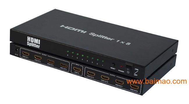 HDMI分配器1分8 8路HDMI分屏器 分频器
