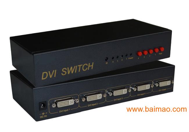 朗讯DVI切换器4进1出 4路DVI视频切换器