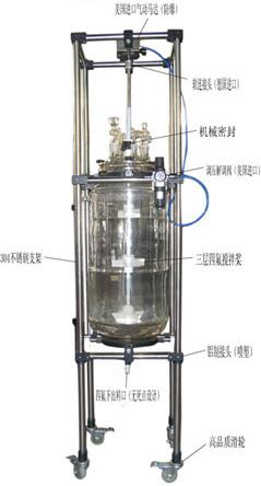 西安/杭州双层玻璃反应釜，单层玻璃反应釜，玻璃容器