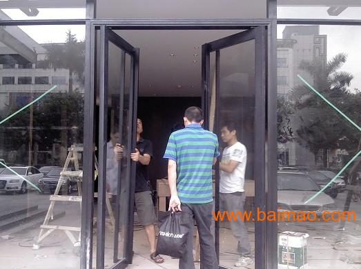 广州店面玻璃门安装维修 更换玻璃门锁 玻璃门地弹簧