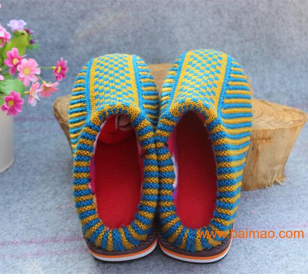 男款居家保暖毛线拖鞋室内保暖拖鞋九江棉鞋生产厂家