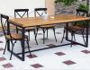 复古铁艺餐桌书桌 美式乡村实木家具饭桌