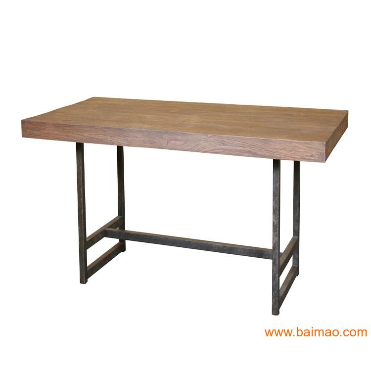 实木铁艺餐桌 美式长方形饭桌会议桌