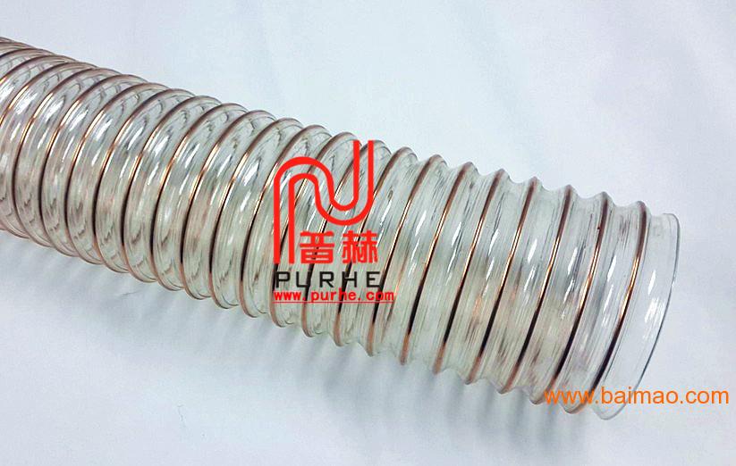 上海PU通风管厂家 现货透明PU钢丝管 可订做(图