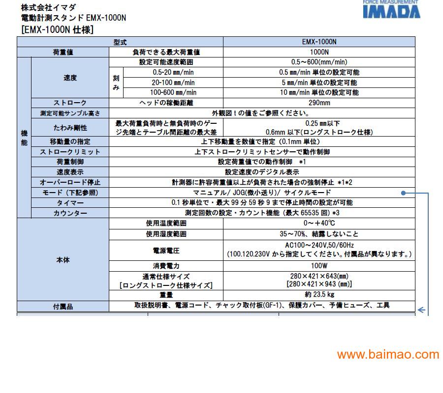 电动拉力试验机EMX-1000N日本IMADA依梦