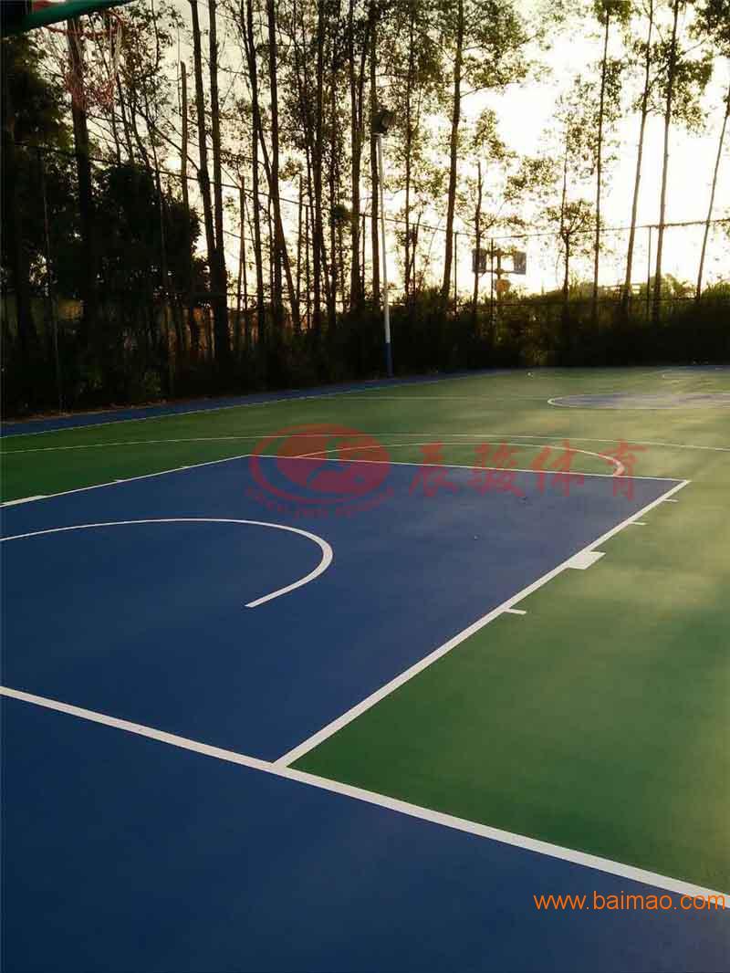 室外篮球场、羽毛球场、硅pu地板、户外塑胶地板